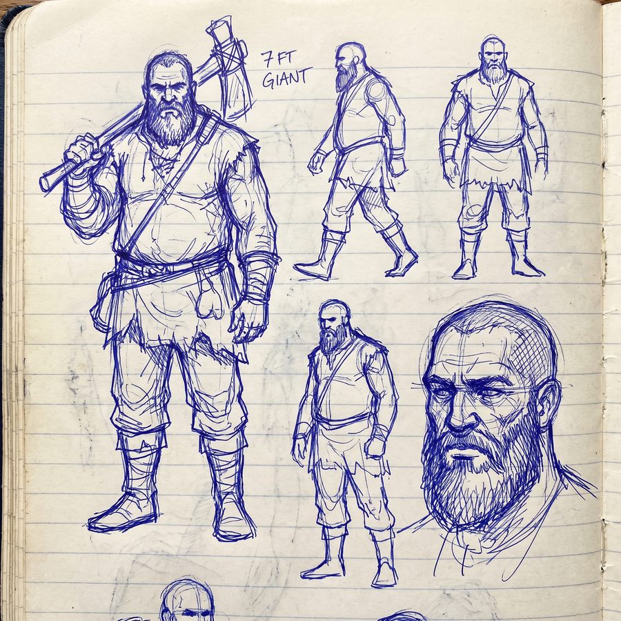 Orin, Ballpoint sketch